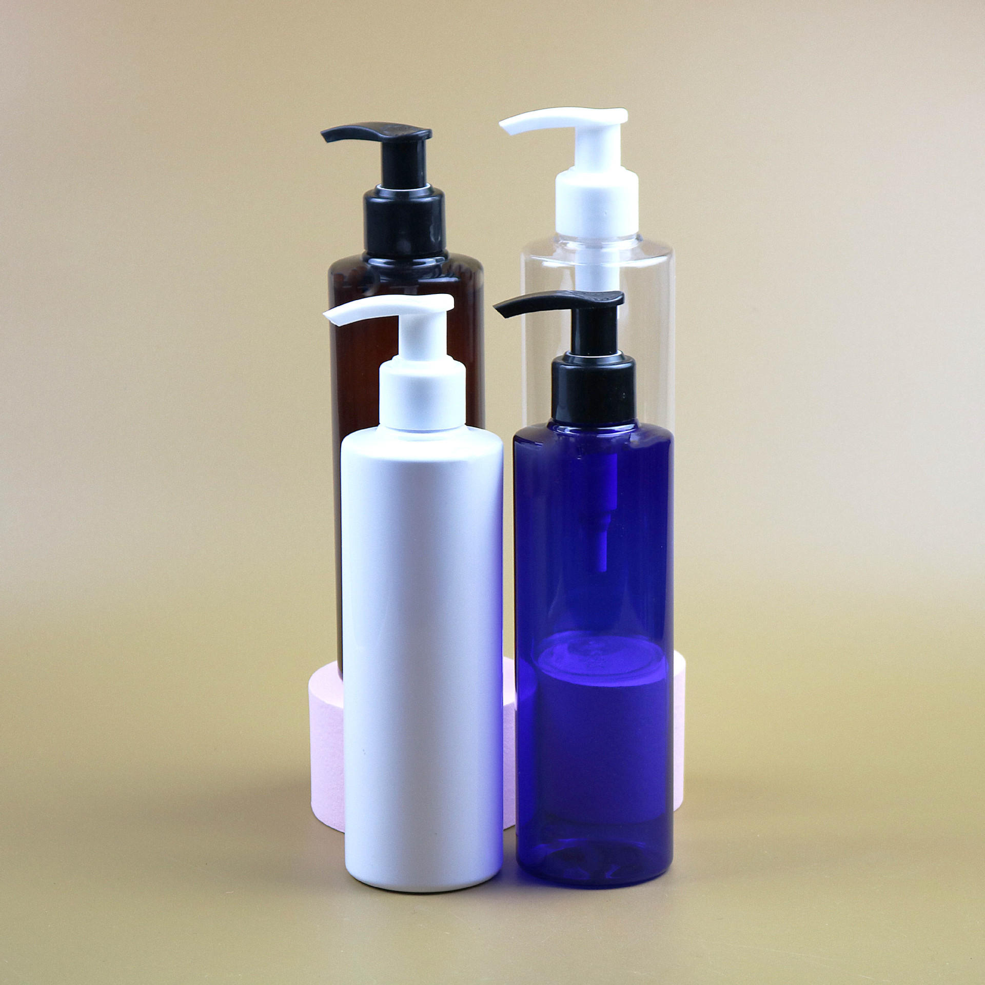 250ml平肩瓶+全塑开关泵身体乳瓶