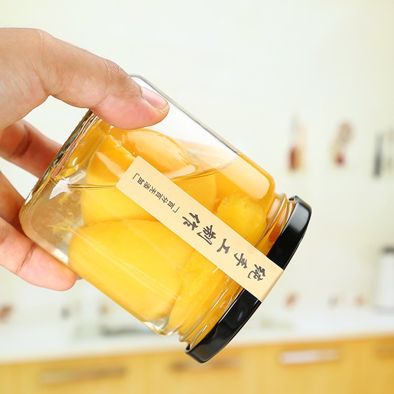 厂家供应 圆形玻璃蜂蜜瓶 透明酱菜瓶 罐头瓶果酱瓶储物瓶