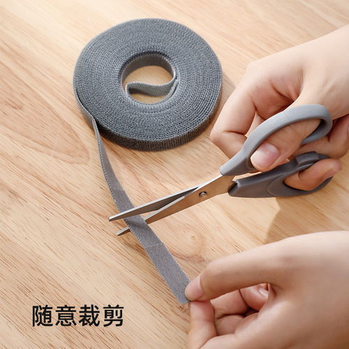 New cable management belt with point-break data cable management device Velcro cable management belt with cutable straps and sticky buckles 5M