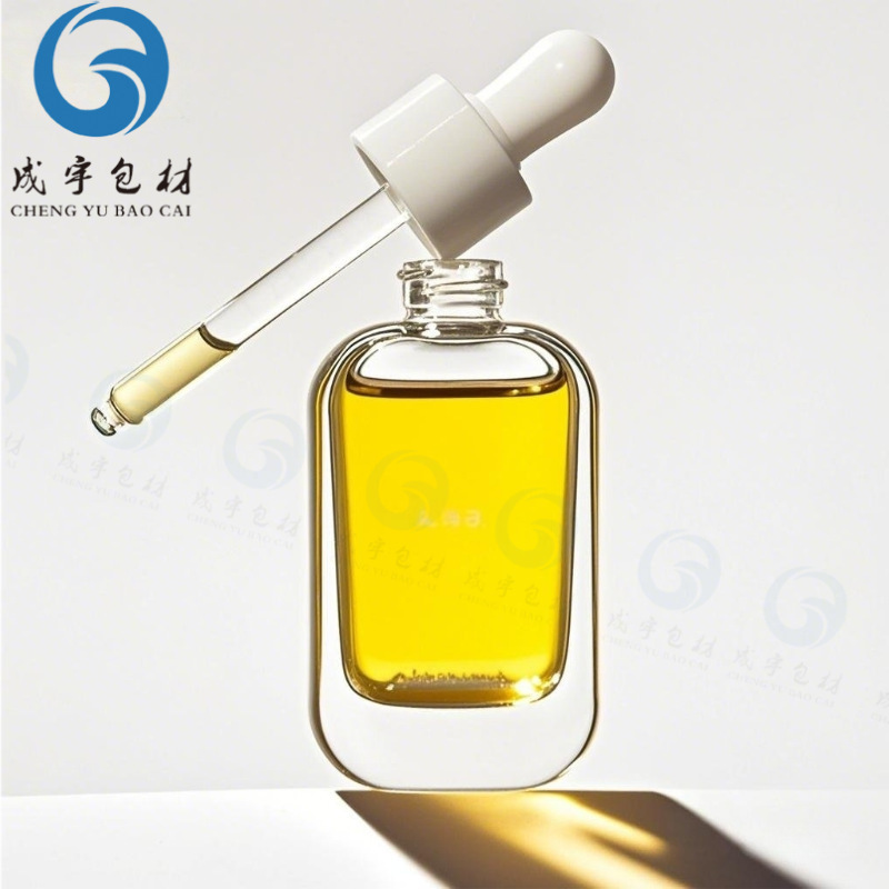 新款30ml扁平精华液滴管瓶 高档厚底透明精油分装瓶 化妆品精华瓶|undefined