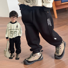 男童裤子加厚加厚冬款宝宝保暖卫裤儿童休闲裤2025新款一体绒裤子