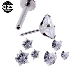 G23 Titanium 2-5mm Pin Claw Zircon Accessory Rod Inlaid with 5A Zirconia Lip Piercing Jewelry Amazon