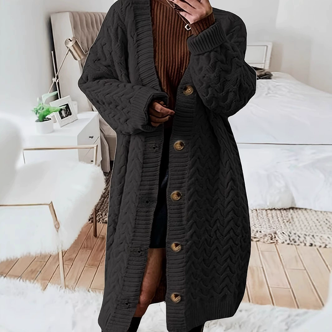 Европейский и американский взрывной внешней торговли temu Hiyin Amazon осенью и зимой свободный отдых среднего и длинного сплошного свитера кардиган