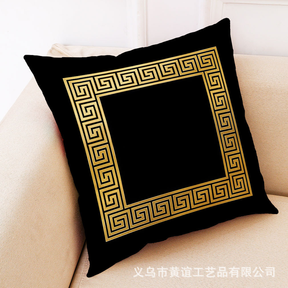 亚马逊eBay新款艺术装饰几何棉麻抱枕套 汽车抱枕 办公室午睡抱枕