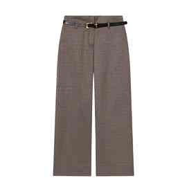 跨境欧美外贸女装速卖通爆款秋冬百搭复古千鸟格阔腿西装裤