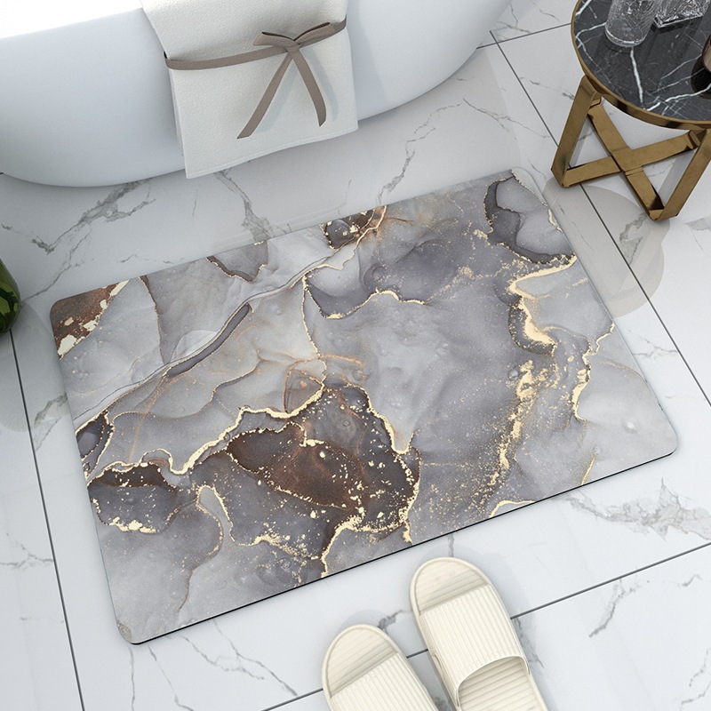 Alfombra de piso absorbente de baño de mármol antideslizante de secado rápido alfombra de piso alfombra de baño