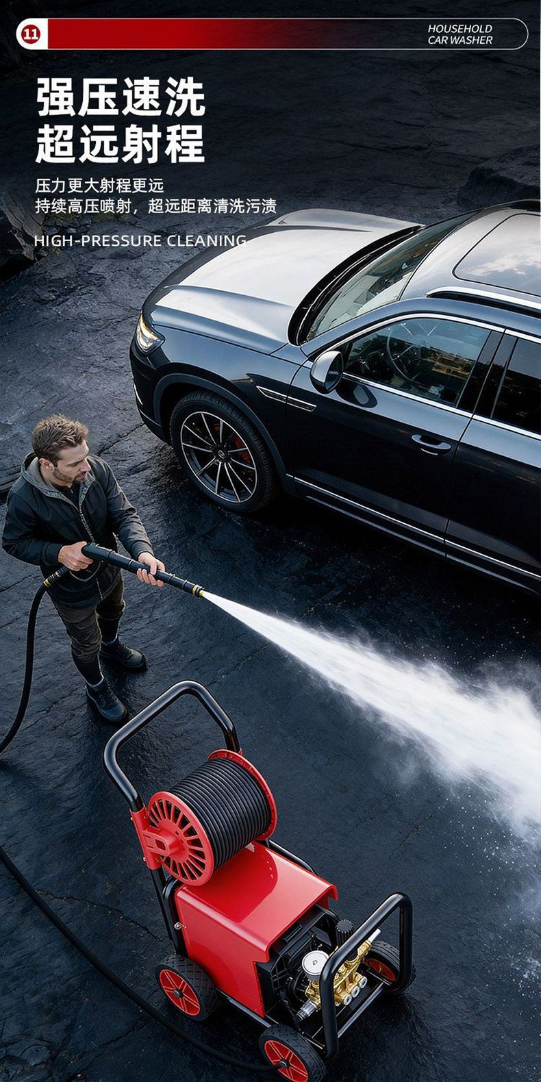 26 models of Giant Dragon car wash machines, high-pressure water guns for home use, 220V water pump, high-power car cleaning tool, super powerful floor cleaning device