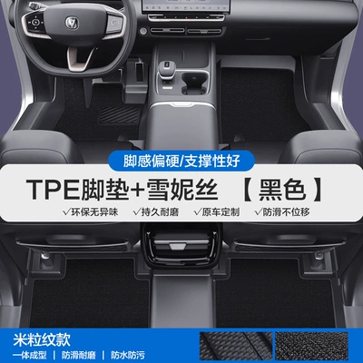 Suitable for Changan X5Plus X7Plus: Modelə uyğun ayaqaltı - please-leave-a-message-or-note-the-model-year-when-placing-an-order-rice-grain-pattern-tpe-door-sill-mat-black-chenice