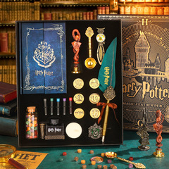 2024 New Fire Paint Seal Set Gift Box European British Feather Pen Children's Day Gift for Classmates