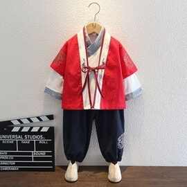 汉服儿童男童春秋款中式传统古装唐装六一国学演出服宝宝周岁礼服