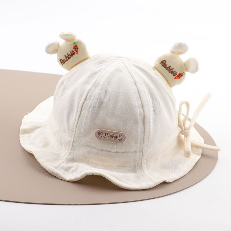 Sombrero para bebés primavera y otoño delgado lindo pequeño mes sombrero de sombrero de algodón para bebés pequeños sombrero de pescador respirado