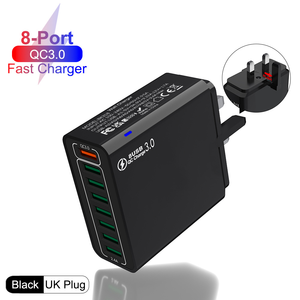 QC3.0 영국 표준 검정색 [베어메탈]