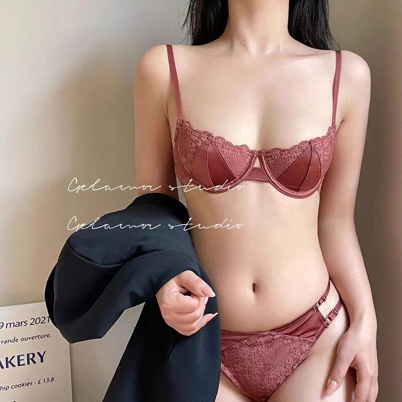 High-Quality Tk Popular French-Style Sexy Half-Cup Lace Lingerie Set for Women, Pure Desire Push-Up Anti-Sagging Bra Set High-Quality Tk Popular French-Style Sexy Half-Cup Lace Lingerie Set for Women, Pure Desire Push-Up Anti-Sagging Bra Set