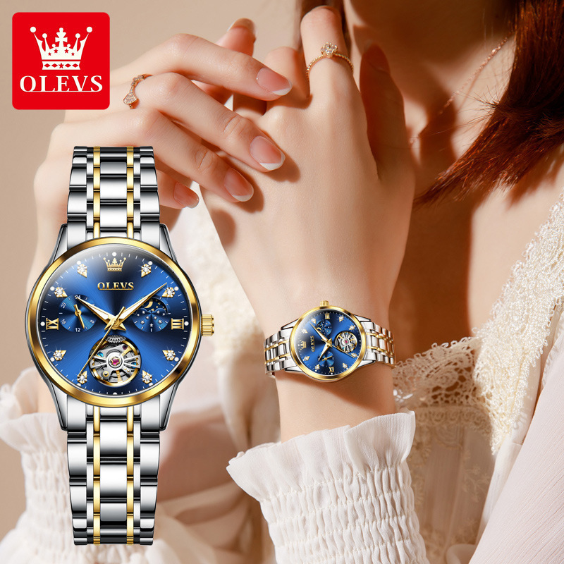 Wave ­ Qin Watch Swiss Genuine Men's Waterproof Couple Watch Fully Automatic Mechanical Watch Luminous Fashion Casual Watch