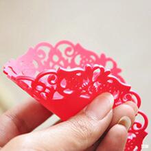廠家批發創意家居甜美復古半透明鏤空花邊杯墊硅膠墊/隔熱杯墊
