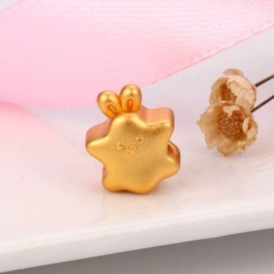 S999 sterling silver big hole Zərgərlik ara hissələri - gold