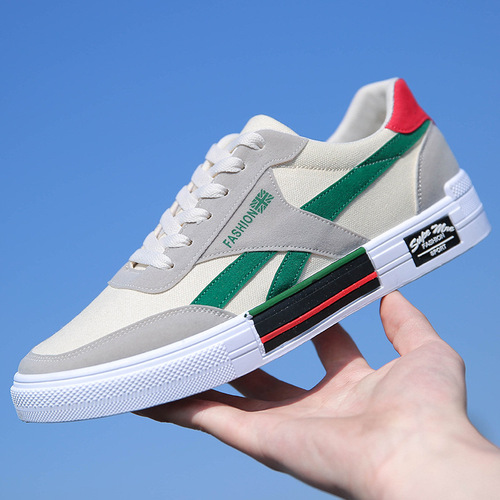 Spring and Autumn New Men's Breathable Canvas Shoes Korean Style Trendy Skate Shoes Casual Shoes Student Men's Shoes