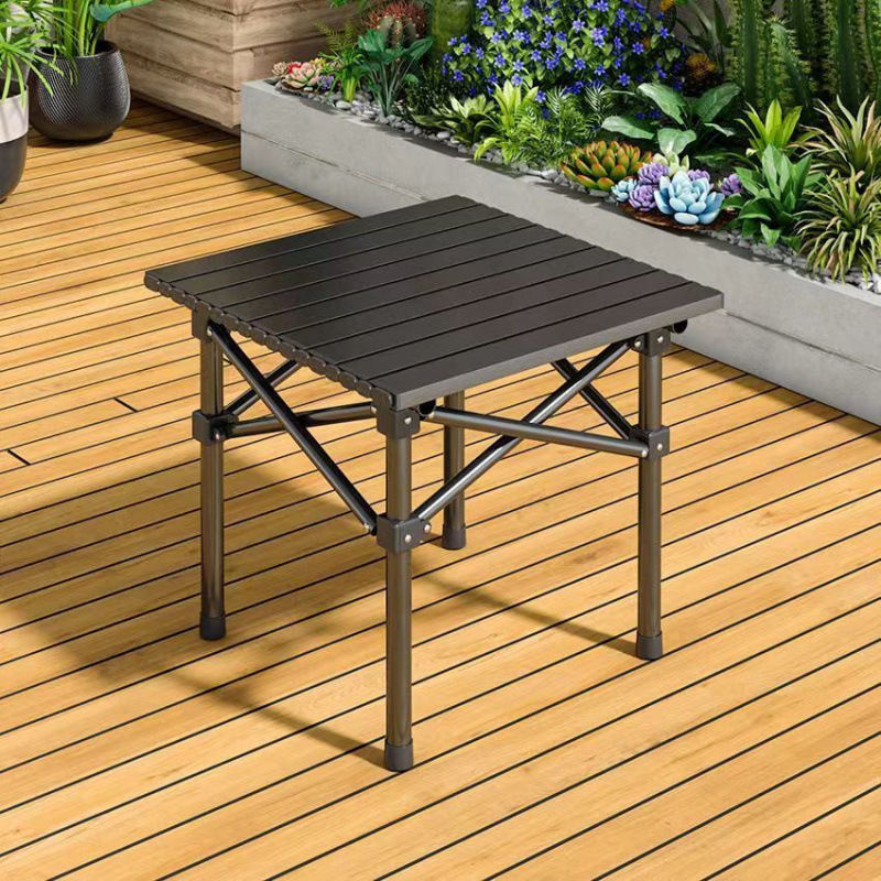 두꺼운 탄소강 모델/길이 52cm 검정색 사각형 테이블에는 보관 가방이 함께 제공됩니다.