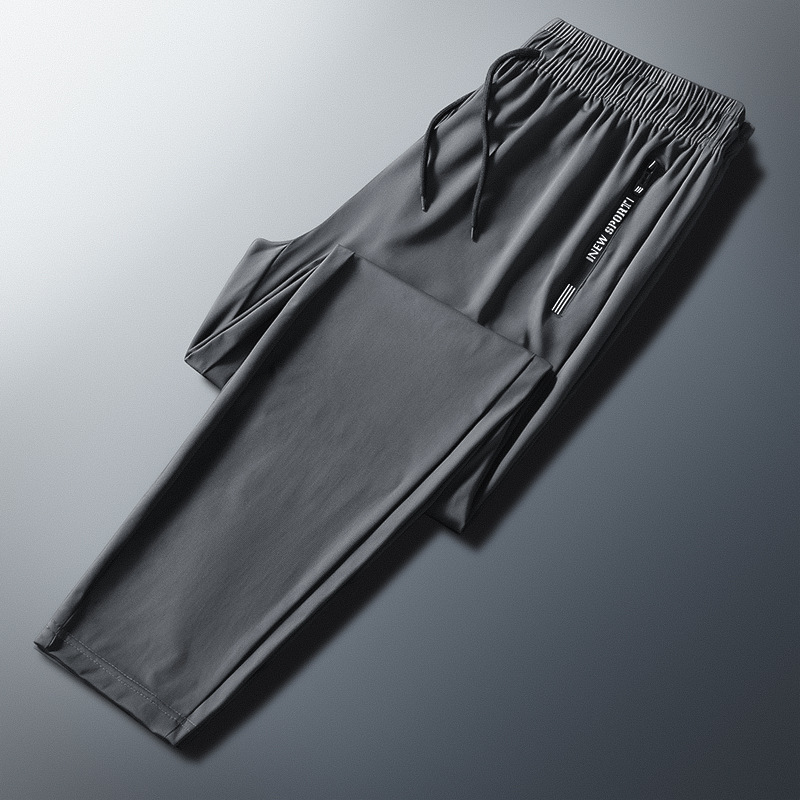 Pantalones de seda de hielo pantalones de secado rápido elásticos para hombres verano hombres transpirables deportes al aire libre fitness correr pantalones casuales al por mayor