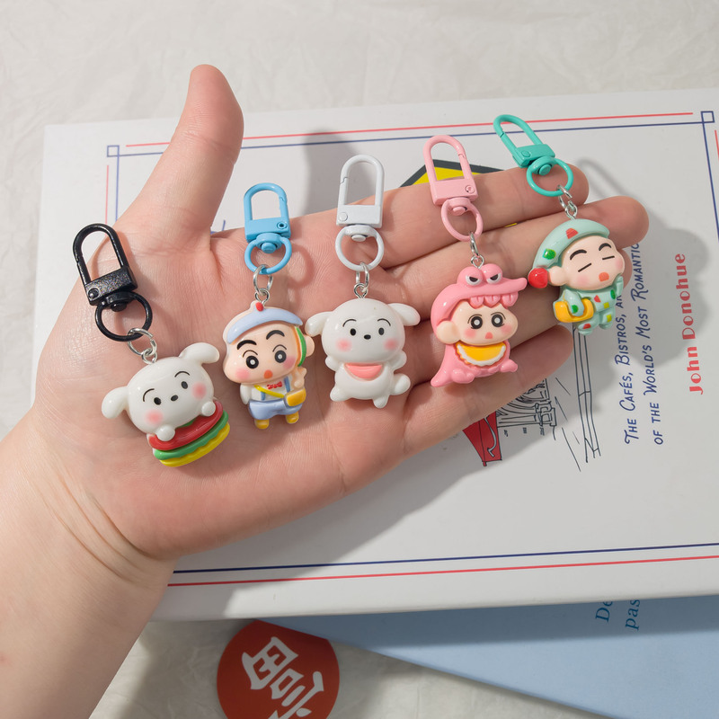 Color buckle K44 crayon small new high-value keychain schoolbag pendant small red book with cartoon cute girlfriends gift