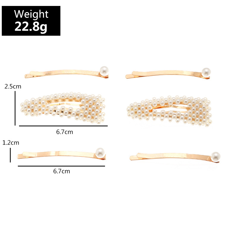 Nuevo Conjunto De Pinzas De Pelo De Perlas Geométricas Simples display picture 2