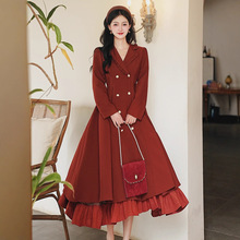 富家千金风穿搭复古披肩斗篷宫廷小洋装气质风衣连衣裙高级感套装