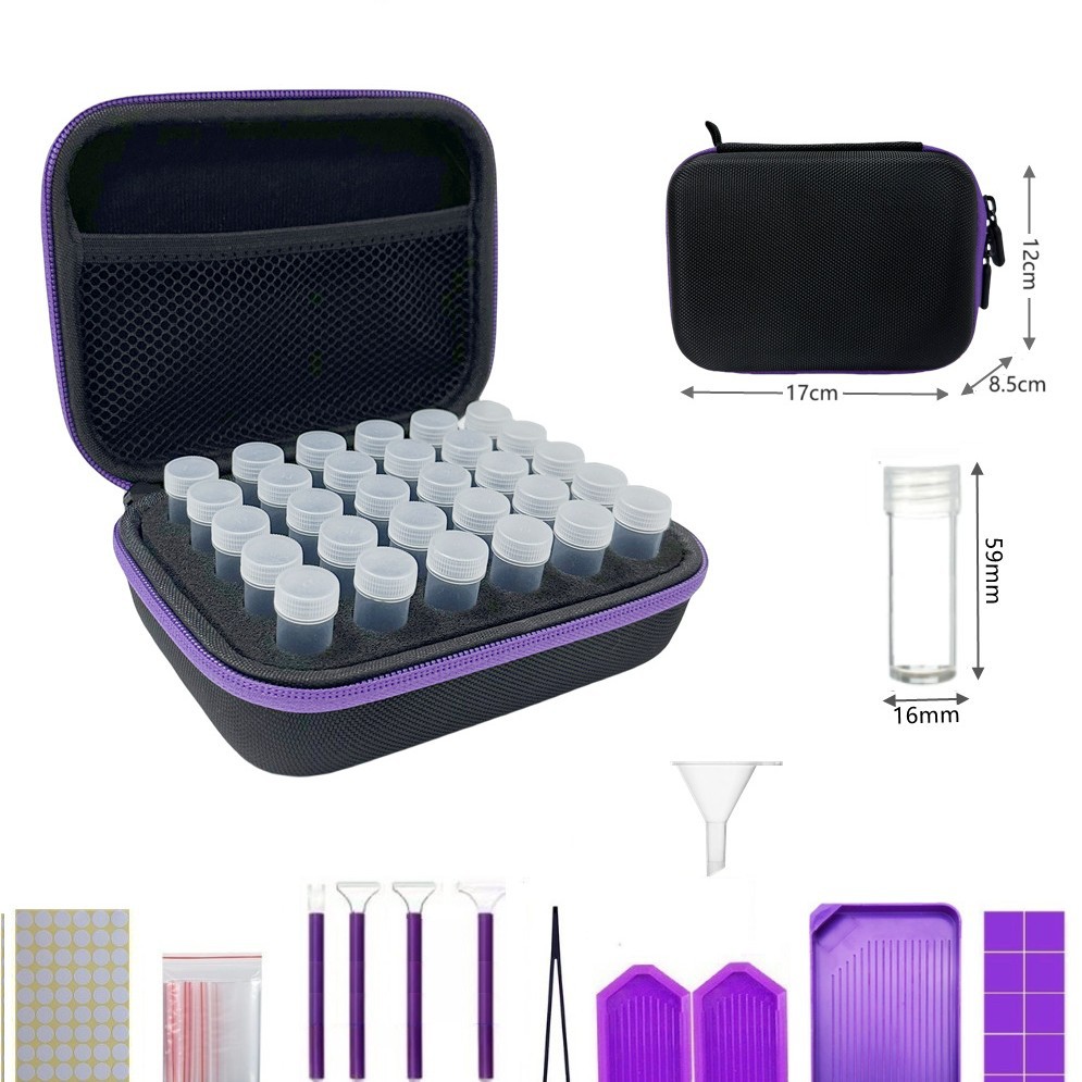 Conjunto de herramientas de pintura de diamante bolsa de almacenamiento Caja de Herramientas 30/60 botella de rejilla multifuncional portátil pintura herramienta traje