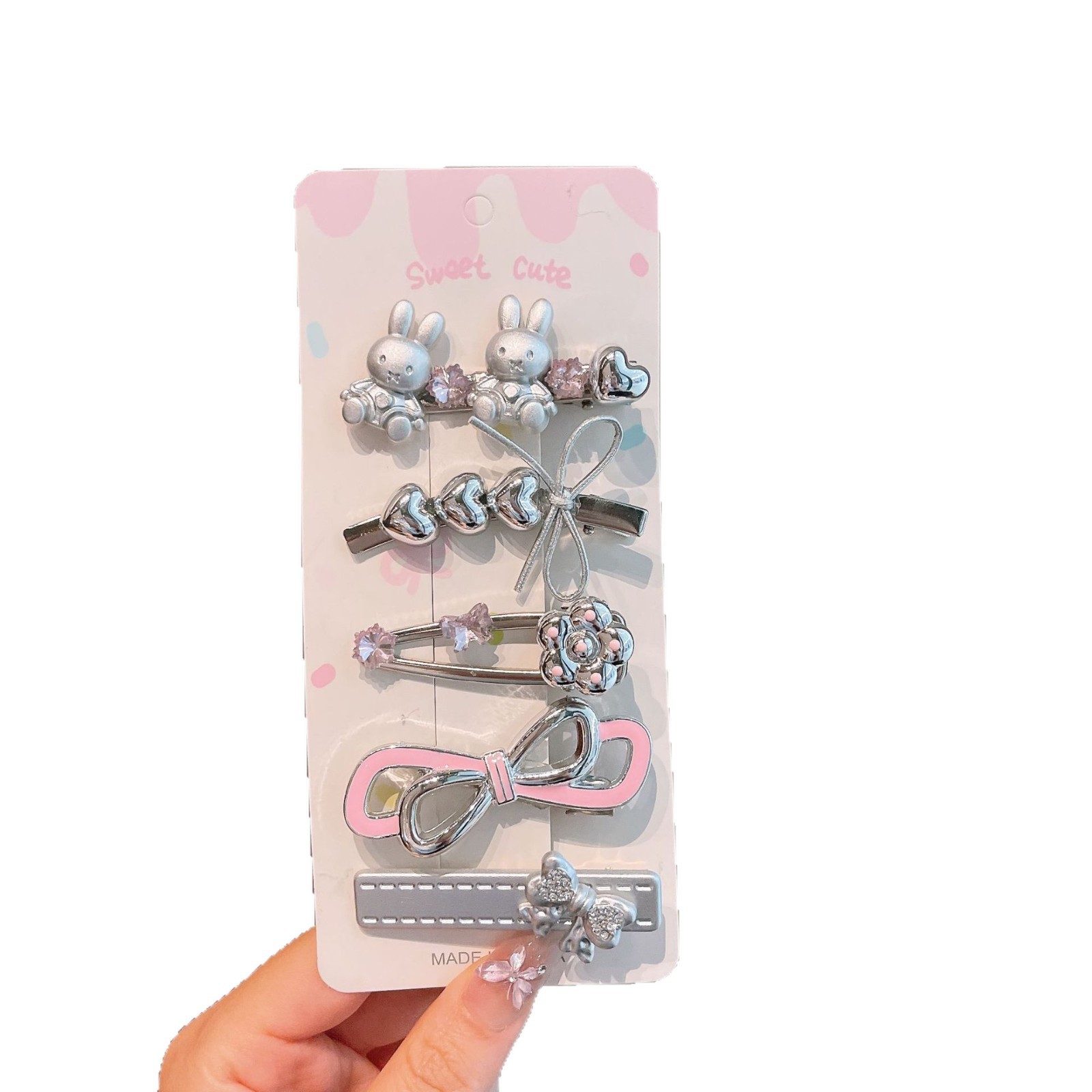 Clips de cabello para niños de plata, clips de bangs de metal, clips de boca de pato, clips de cabello para chicas calientes