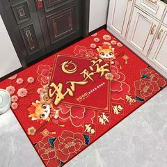 Entry mat resistant to dirt, wash-free, cuttable indoor step mat, new Chinese style entryway welcome mat