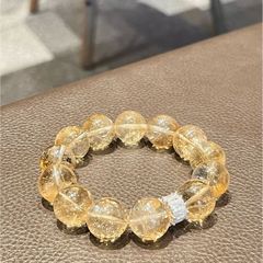 暴富设计黄阿赛手链女黄水晶手串招财转运大尺寸轻奢小众精致手串