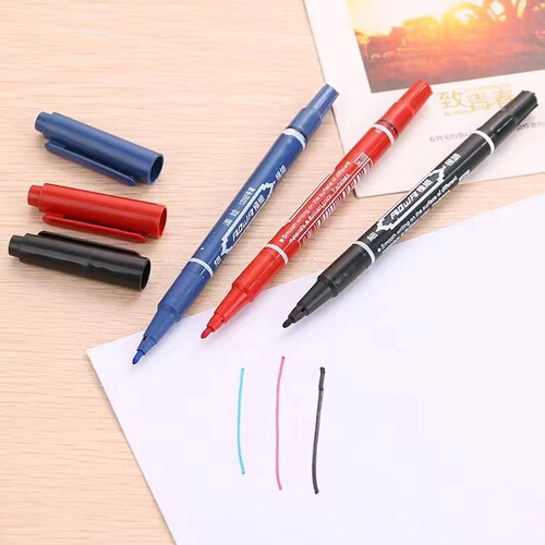 Small double-ended marker oil-based quick-drying marking pen art special marker pen fine black water-based hook line pen wholesale