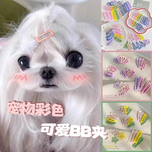 Hair Accessories Mini Pet BB Clip Color Small Square Hairpin Candy Color Teddy Yorkshire Dog Accessories Puppy Hairpin