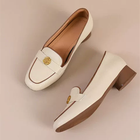 2025 новые одиночные ботинки модные рабочие туфли Весенние и осенние каблуки маленькие кожаные туфли в британском стиле толстые каблуки Lefu обувь для женщин оптом