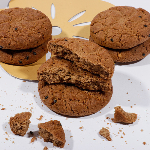 Xylitol Five Black Grains Peach Crisp Coarse Grain Biscuits Nutritional Meal Replacement Breakfast Sucrose-Free Pastry Snacks Wholesale Delivery