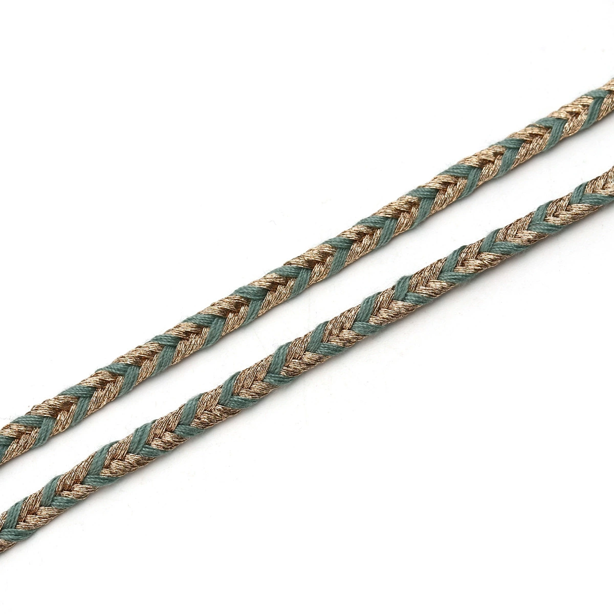 Мятно-зеленое золото двухцветная тканая полиэфирная веревка 4 мм-3 мм-10 код прекрасные декоративные аксессуары
