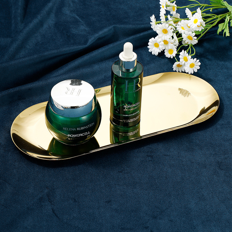 Nordic Instagram-style stainless steel plate jewelry cosmetic jewelry tray metal tray Korean BBQ plate wholesale