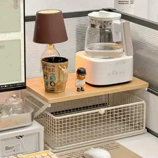 养生壶置物架可抽拉办公桌台面烧水壶咖啡杯小水杯多功能收纳神器