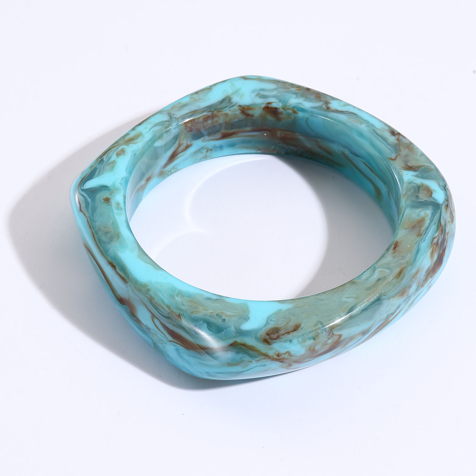 Europa y América de moda translúcida elíptica ancha joyería macarón chica retro pulsera de resina alta sensación al por mayor