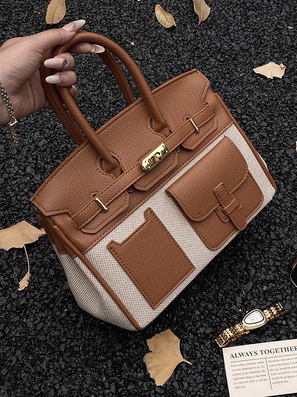 Bolso de mujer 2025 nuevo color transfronterizo de platino bolso de mano tote de gran capacidad de transporte universal mochila de hombro