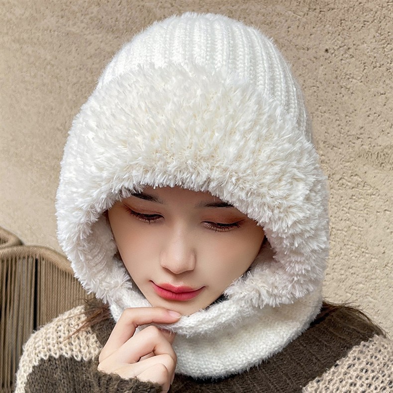 冬季新款兔毛针织帽女加绒保暖护耳妈妈帽中老年防风毛线帽