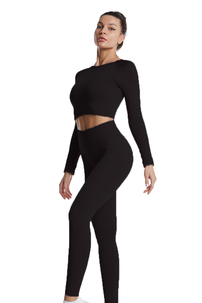 Sports Solid Color Nylon Round Neck Tracksuit Leggings display picture 19