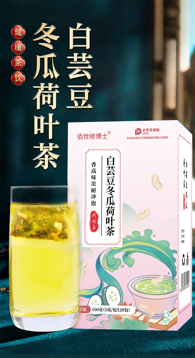 白芸豆冬瓜荷叶茶详情2