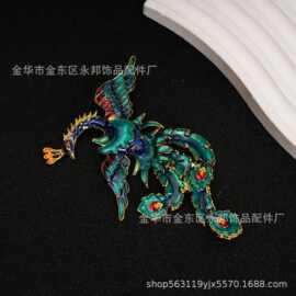 新品烧蓝凤凰 合金铁制滴油景泰蓝 手工diy古风发冠发簪头饰材料