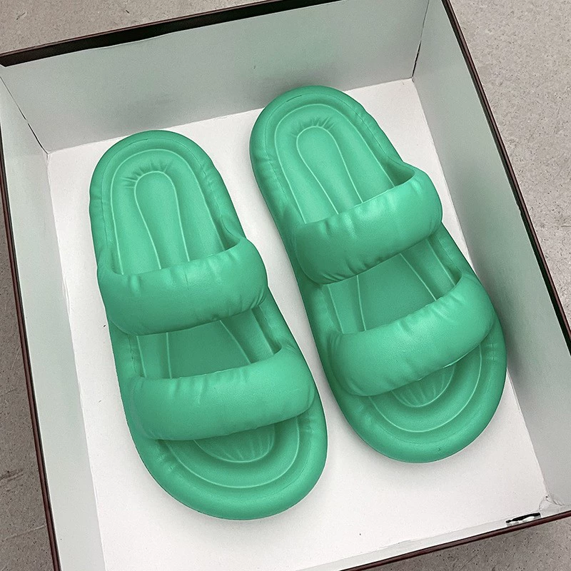 Летние женские шлепанцы для улицы, универсальные пляжные сандалии из ЭВА-кожи на толстой нескользящей подошве, стильные и удобные, универсальные.