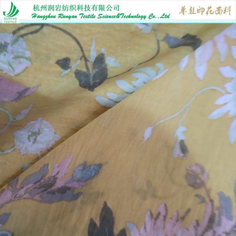 单丝印花面料 涤单孔丝莫代尔印花面料 涤单丝人棉印花面料