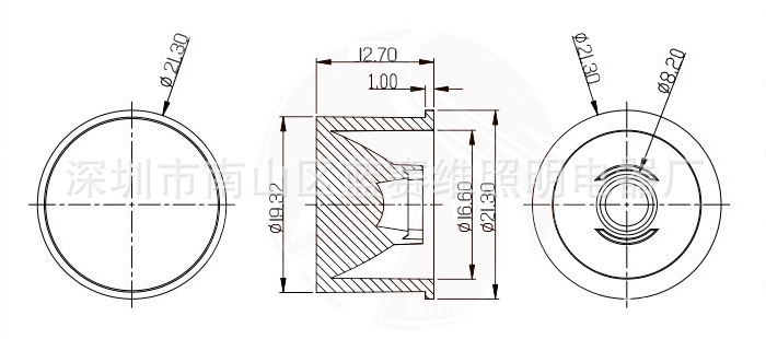 大功率45度尺寸