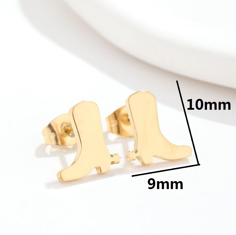 Fashion Boots Stainless Steel Plating Ear Studs 1 Pair