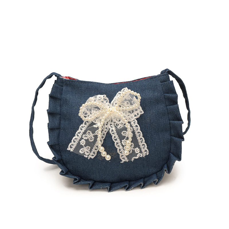 Hermosa bolsa de hombro de la niña de arco de encaje, mini bolsa de cambio para bebés 2026 nueva bolsa para niños
