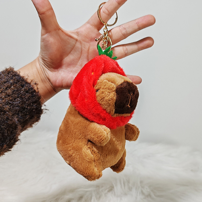 Cadena de oro de doble botón de conejillo de indias de fresa