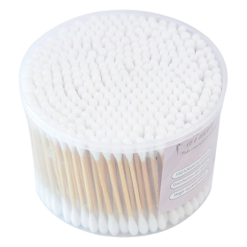 Ежедневные необходимости ватный тампон деревянной палочкой для снятия макияжа ватный тампон хлопок бытовые круглая голова уши ватный тампон обезжиривание хлопок деревянной палочкой